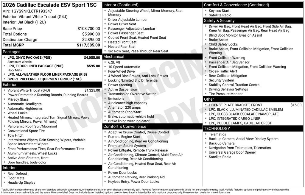 Used 2026 White Cadillac Sport image 20