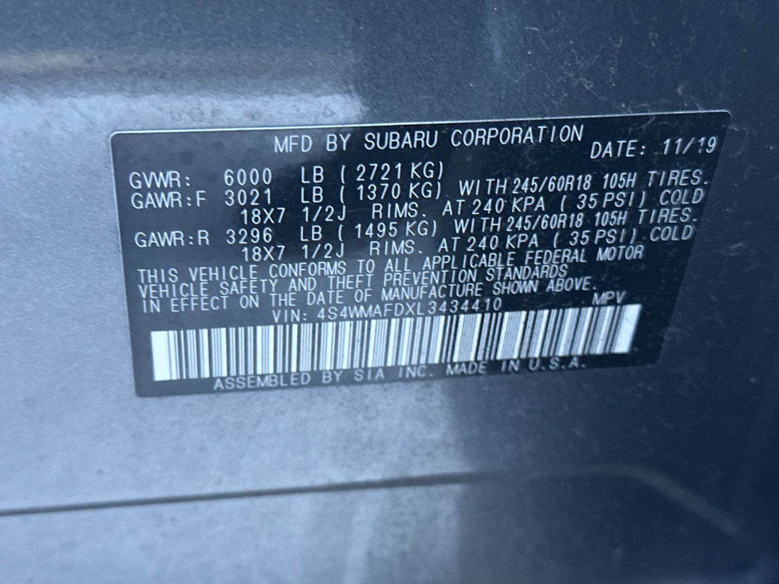 Used 2020 Magnetite Gray Metallic Subaru Premium image 25
