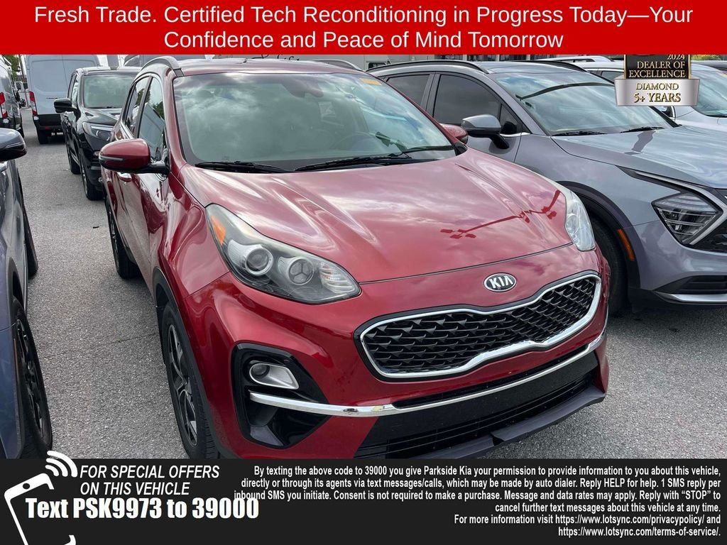 Used 2020 Red Kia EX image 1