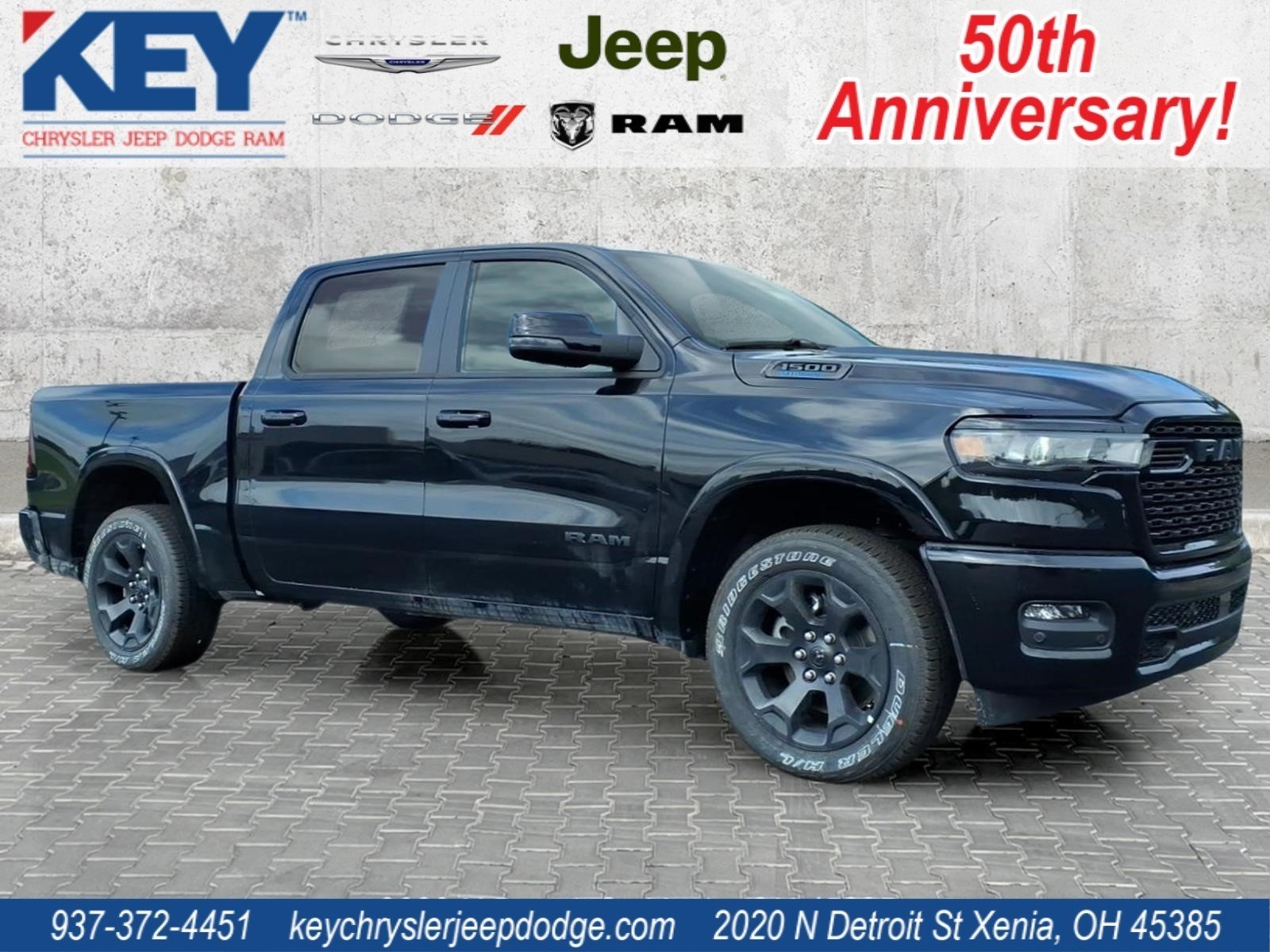 New 2026 Diamond Black Crystal Pearl-Coat Exterior Paint RAM Big Horn Crew Cab 4x4 5