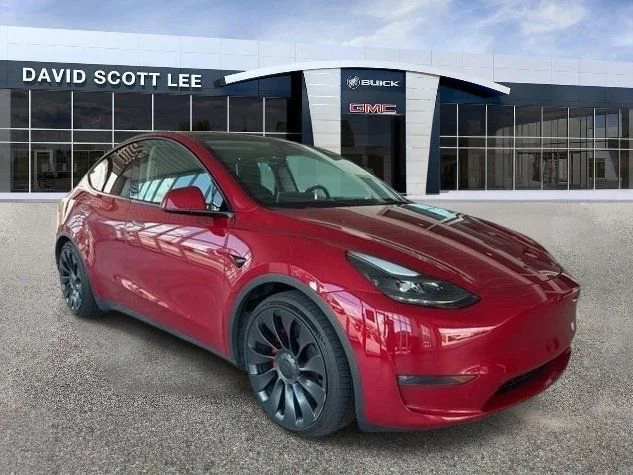 Used 2023 Red Tesla Performance image 1