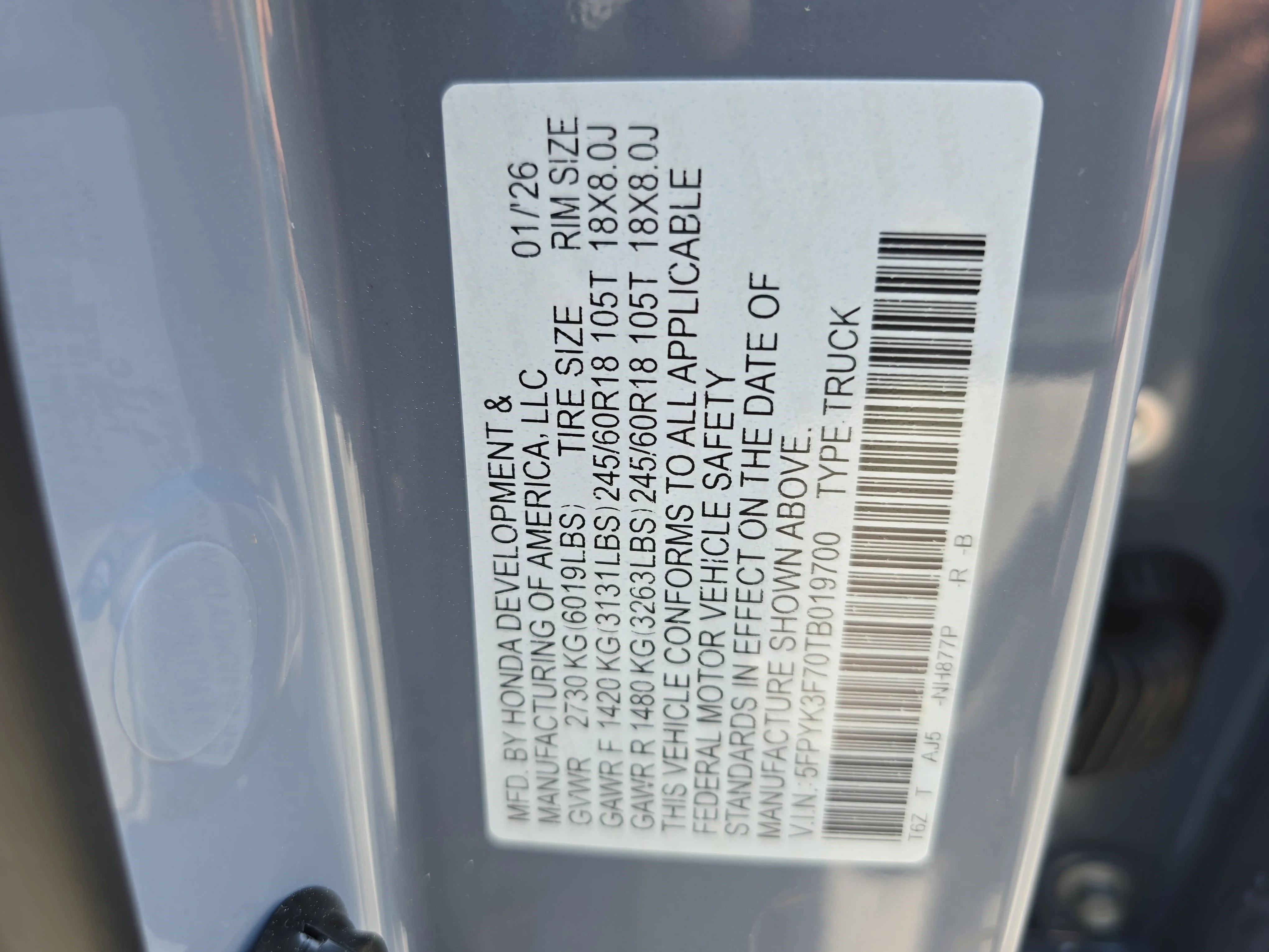 New 2026 Sonic Gray Pearl Honda TrailSport+ image 35