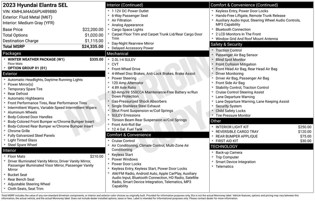 Used 2023 Silver Hyundai SEL image 39