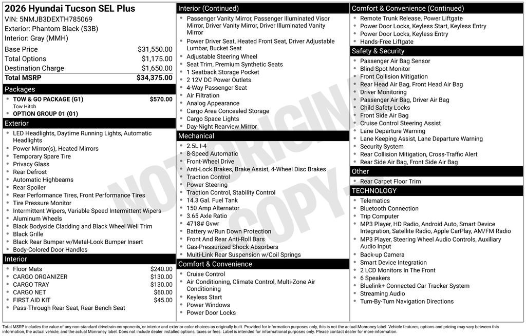 New 2026 Black Hyundai SEL Plus FWD image 23