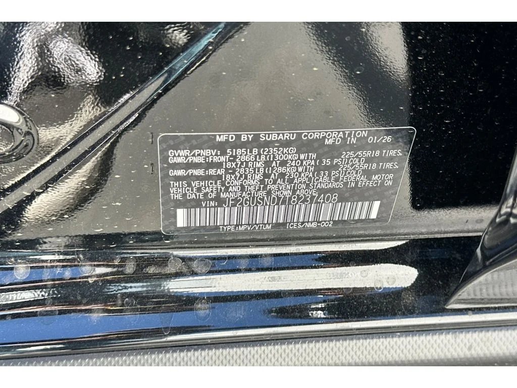 New 2026 CRYSTAL BLACK SILICA Subaru Limited Hybrid image 26