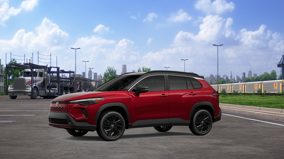 New 2026 Soul Red Crystal  with Jet Black roof Toyota Hybrid XSE image 2