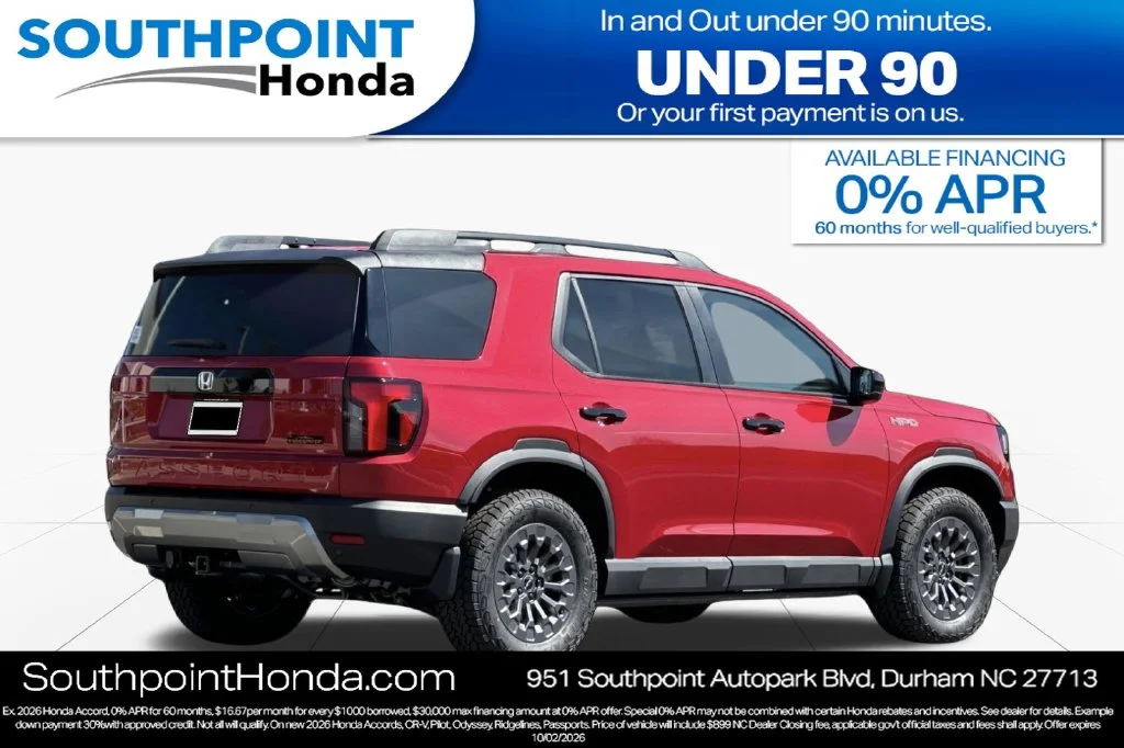 New 2026 Radiant Red Metallic II Honda TrailSport Blackout image 3