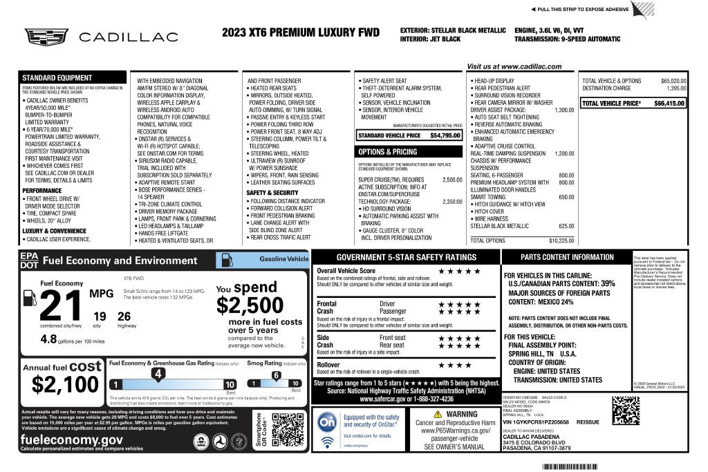 Used 2023 Black Cadillac Premium Luxury image 3