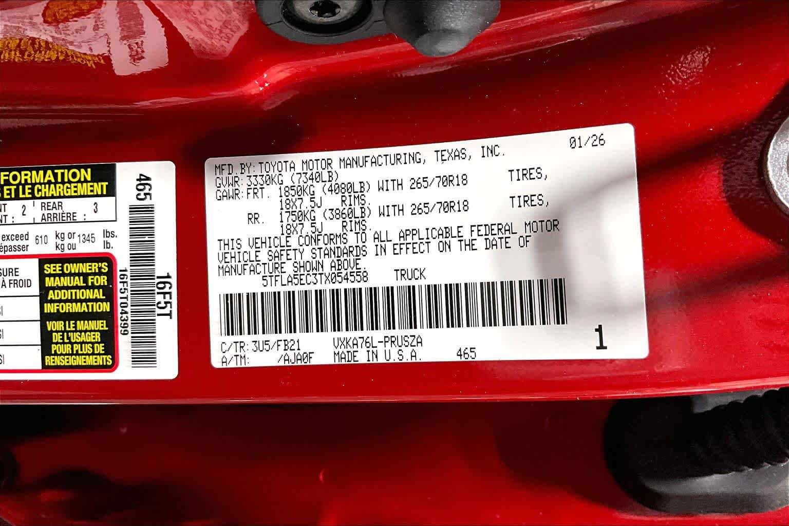 Certified Used 2026 Supersonic Red Toyota SR5 image 37