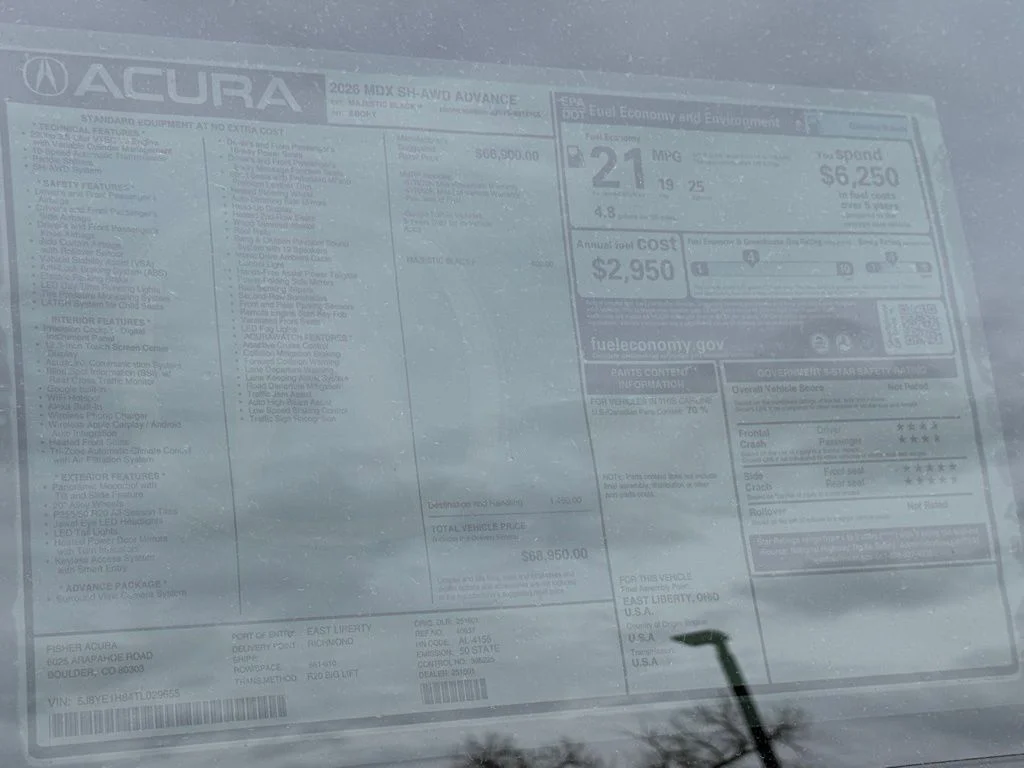 New 2026 Majestic Black Pearl Acura Advance Package image 29
