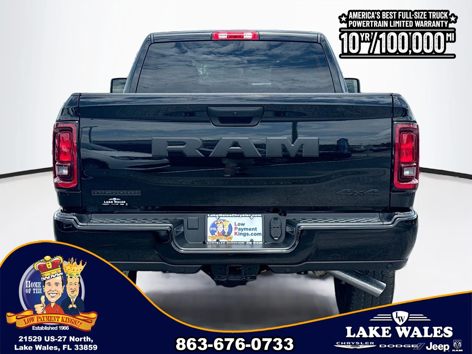 New 2026 Diamond Black Crystal Pearl-Coat Exterior Paint RAM BIG HORN image 5