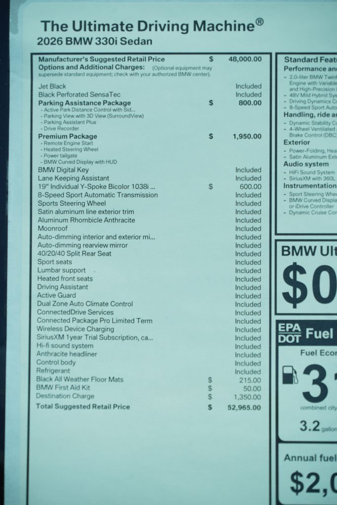 New 2026 Jet Black BMW 330i image 8
