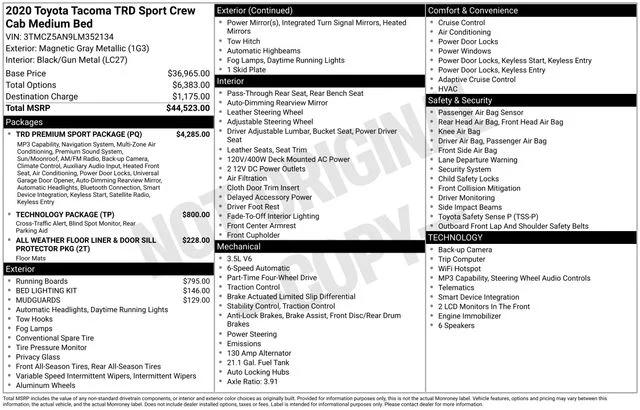 Used 2020 Gray Toyota TRD Sport image 2