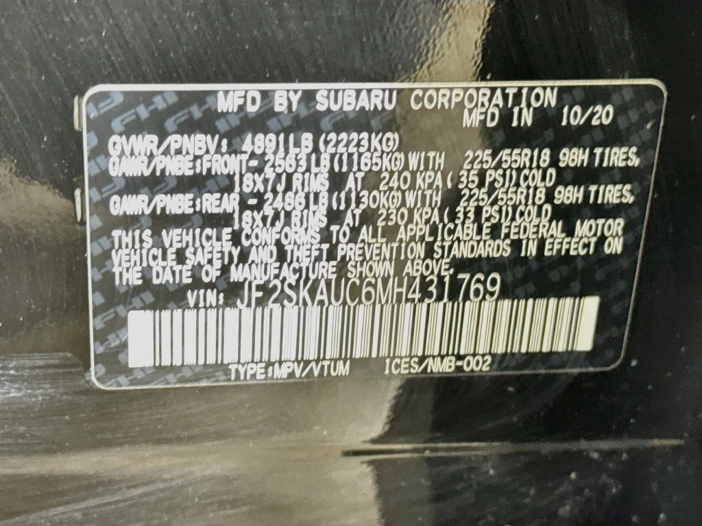 Used 2021 Black Subaru Limited image 42