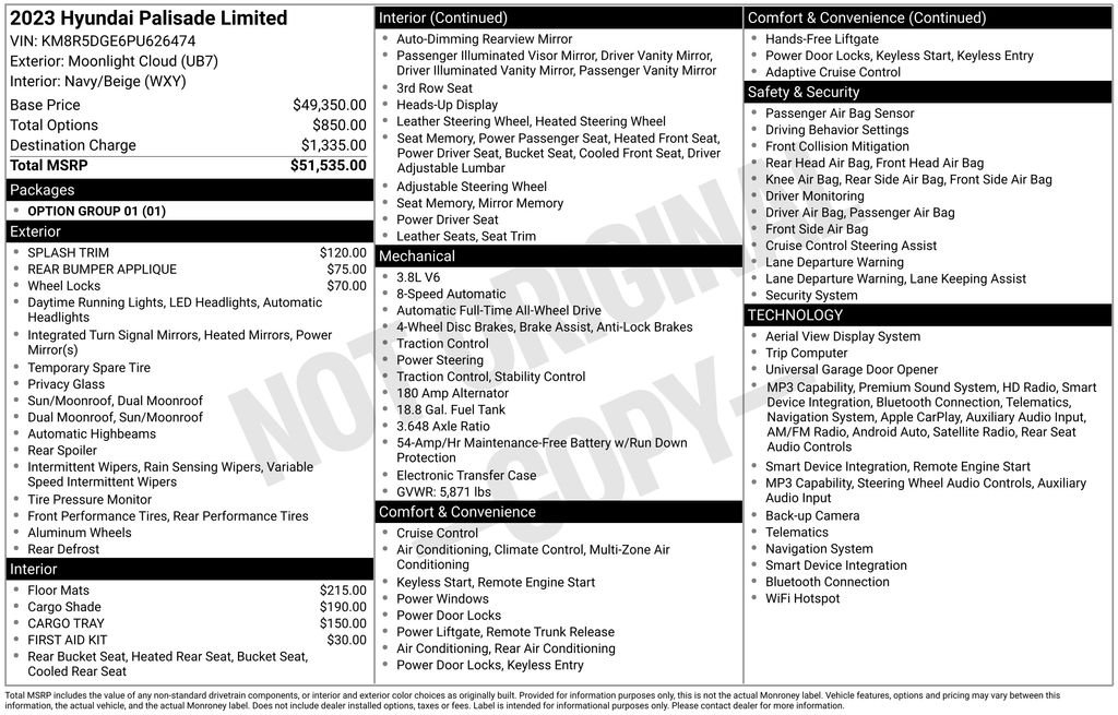 Used 2023 White Hyundai Limited image 6