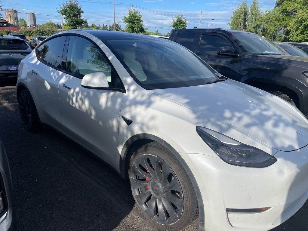 Used 2022 Pearl White Multi-Coat Tesla Performance image 3