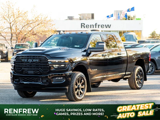 2027 RAM 3500 Laramie Night* Mega Cab 4x4, Sunroof, Heated Leather, 5th Wheel Prep
