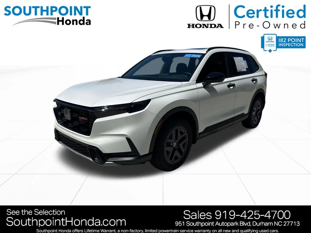 Certified Used 2026 Platinum White Pearl Honda AWD TrailSport Hybrid image 3