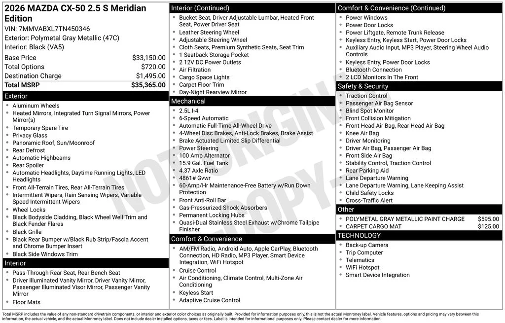 2026 Mazda CX-50 Meridian Edition - Photo 38