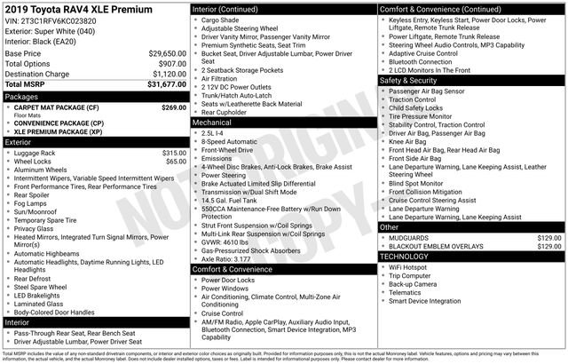 Certified Used 2019 White Toyota XLE Premium image 35