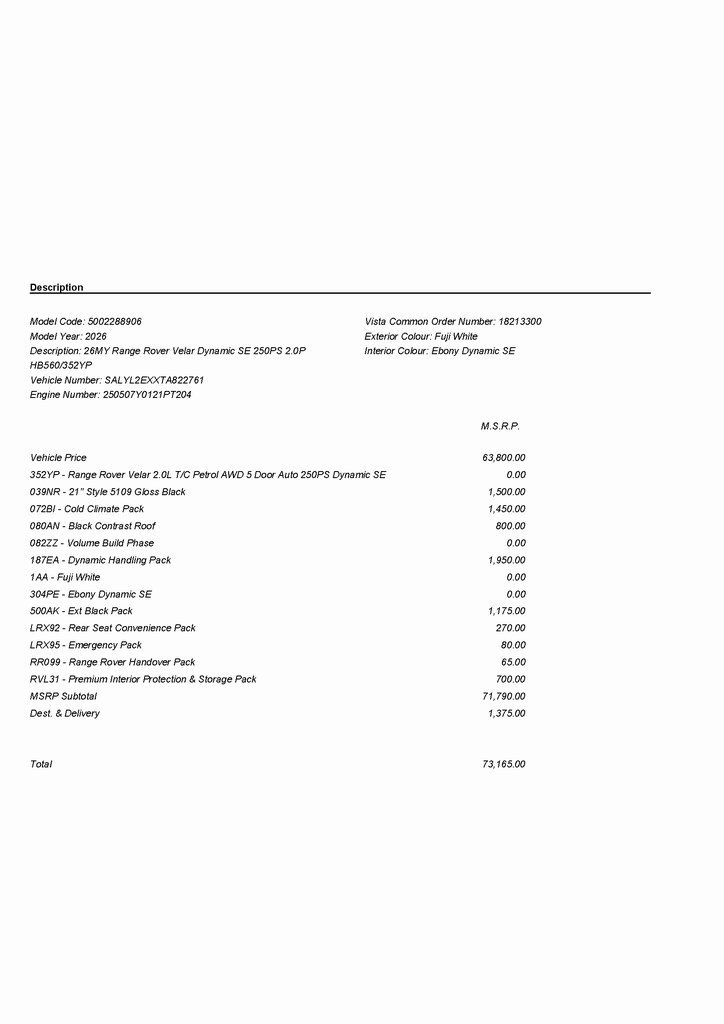 2026 LAND ROVER RANGE ROVER VELAR - Image 2