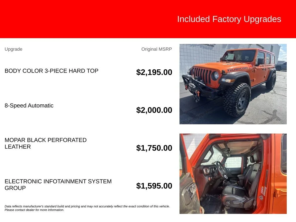 Used 2018 Orange Jeep Unlimited Rubicon image 5