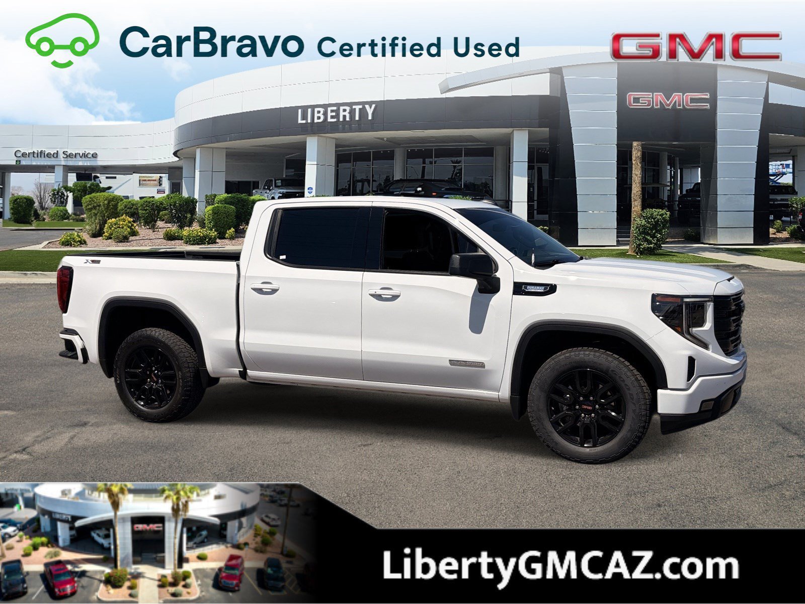 Certified Used 2025 Summit White GMC Elevation image 1