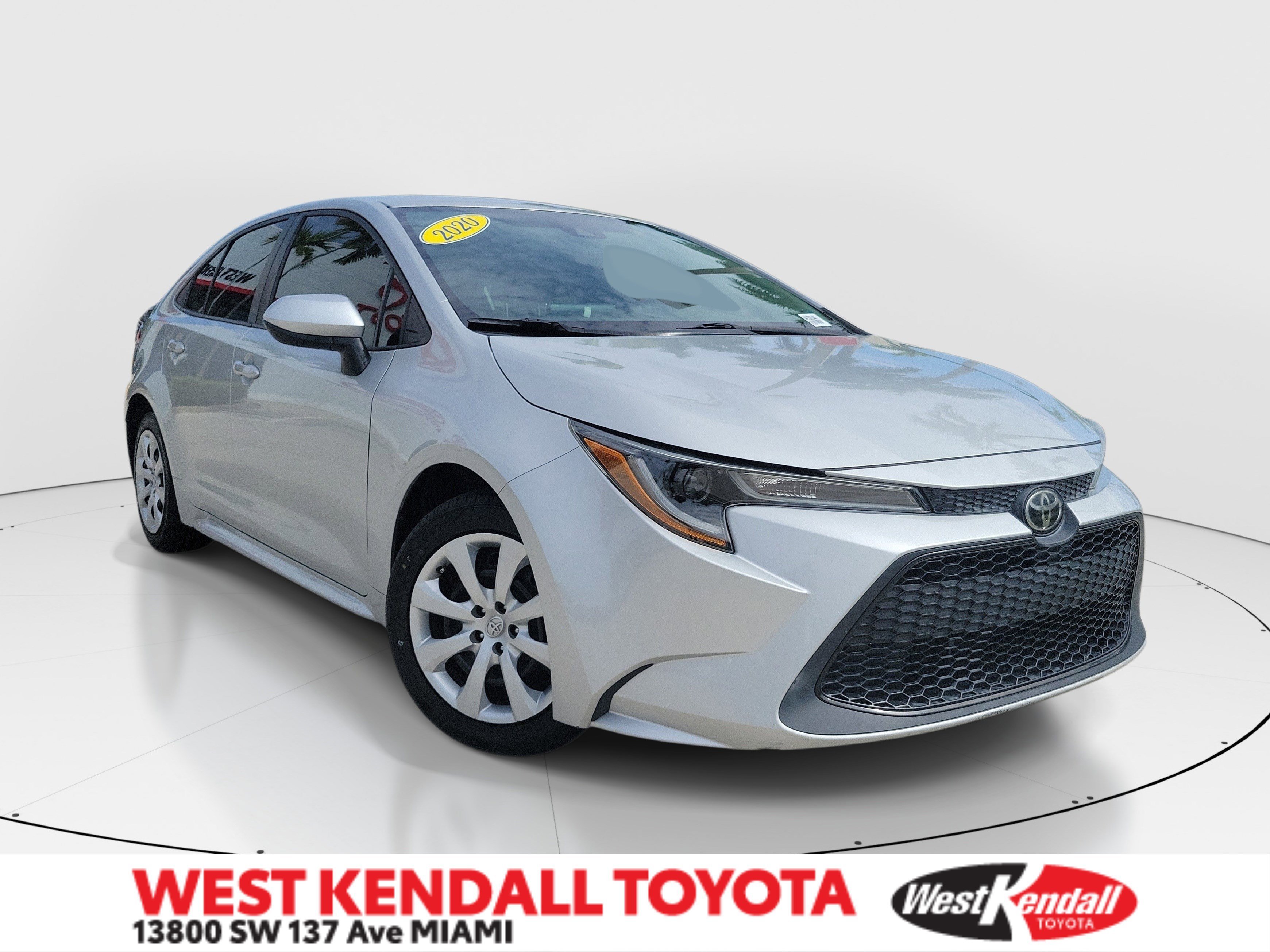 Used 2020 Classic Silver Metallic Toyota LE image 1