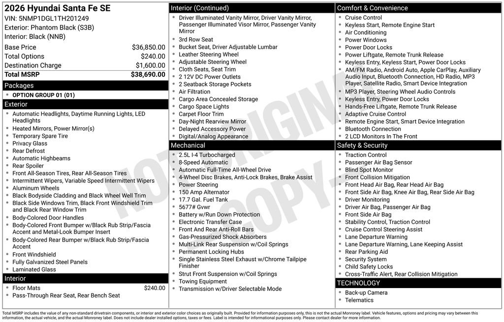 Certified Used 2026 Black Hyundai SE image 9