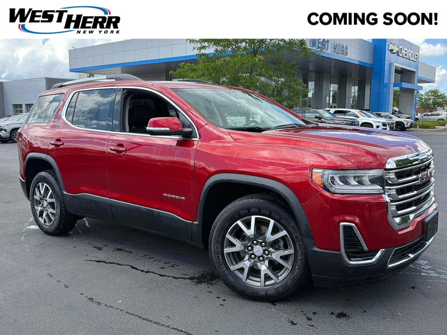 Used 2023 Volcanic Red Tintcoat GMC SLE image 1