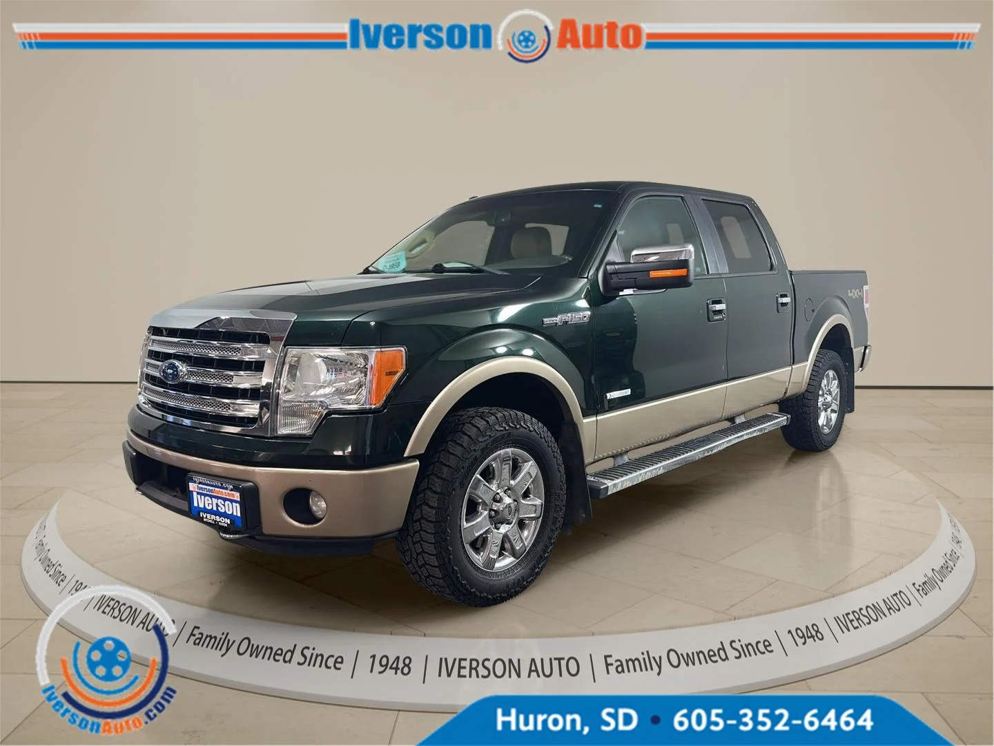 Used 2013 Green Gem Metallic/Pale Adobe Metallic Ford Lariat image 3