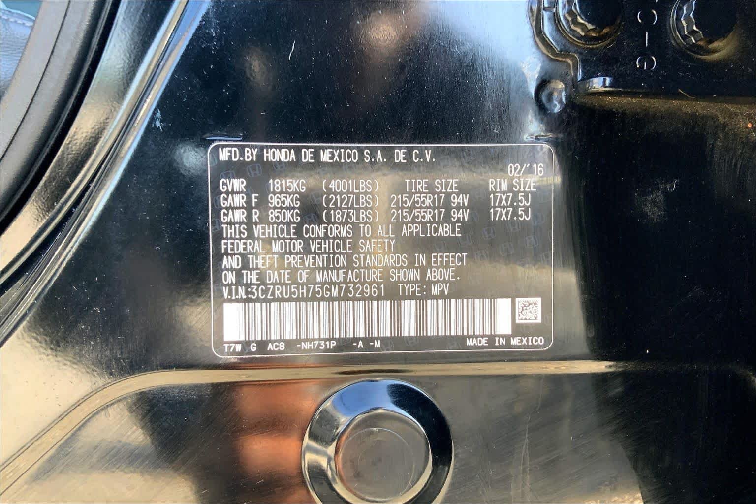 Used 2016 Crystal Black Pearl Honda EX-L w/Navi image 36