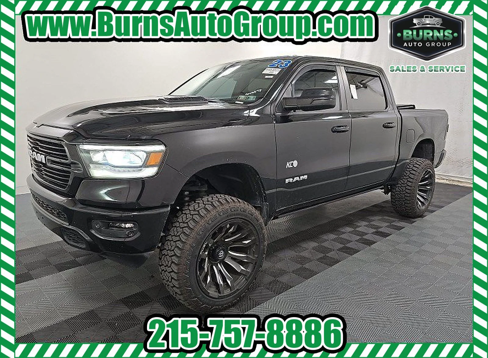 Used 2023 Diamond Black Crystal Pearlcoat Ram Laramie image 1