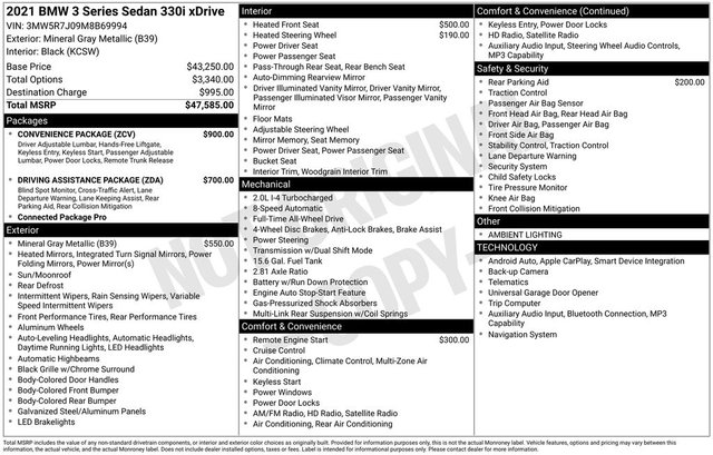 2021 BMW 3 Series 330i xDrive