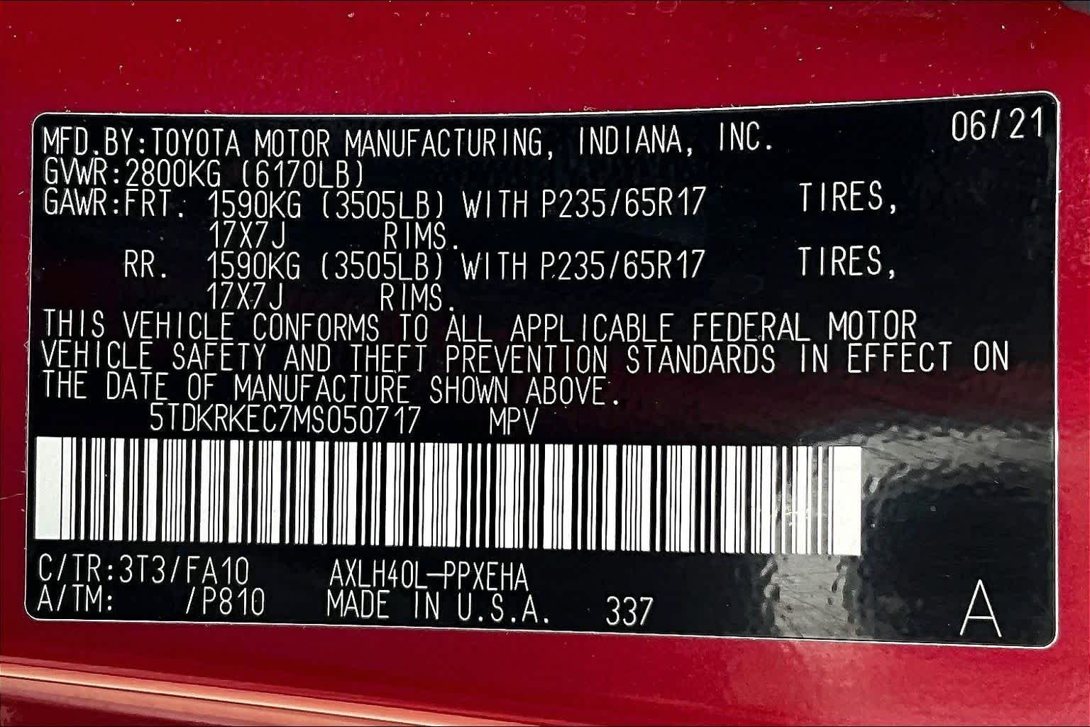 Used 2021 Ruby Flare Pearl Toyota LE image 34