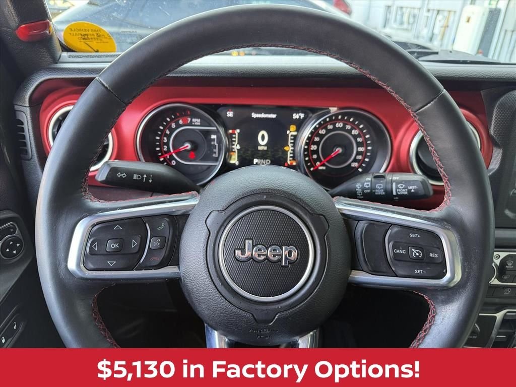 Used 2021 Sarge Green Clearcoat Jeep Unlimited Rubicon w/cold weather pkg, safety group & hard top image 13