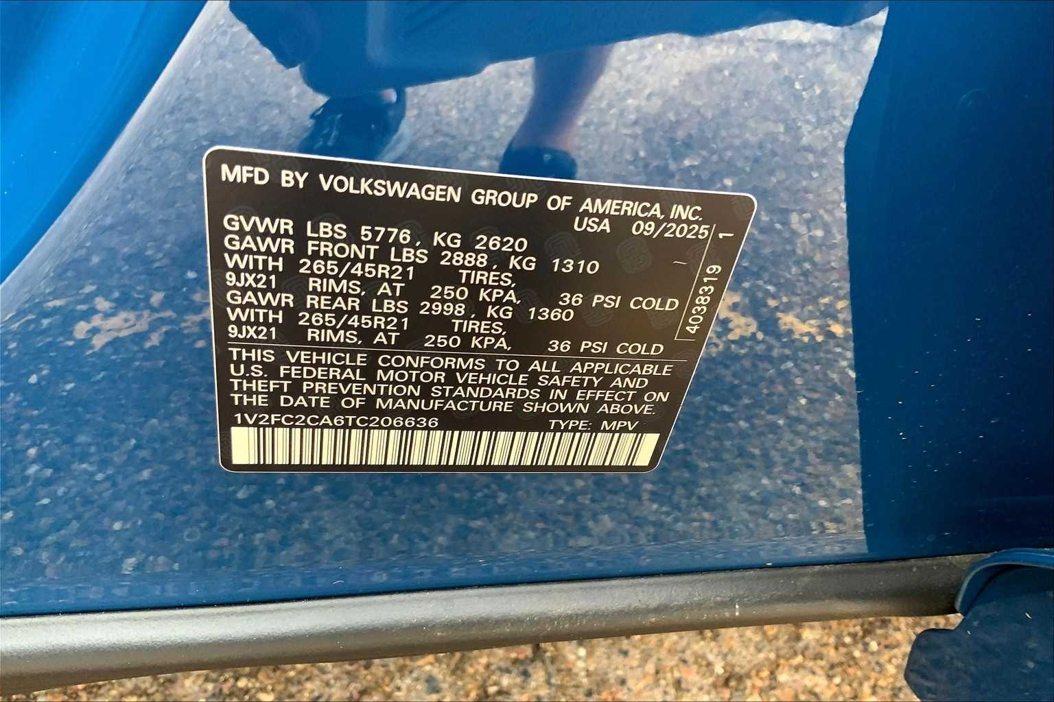 New 2026 Mountain Lake Blue Metallic Volkswagen 2.0T SEL Premium R-Line image 21