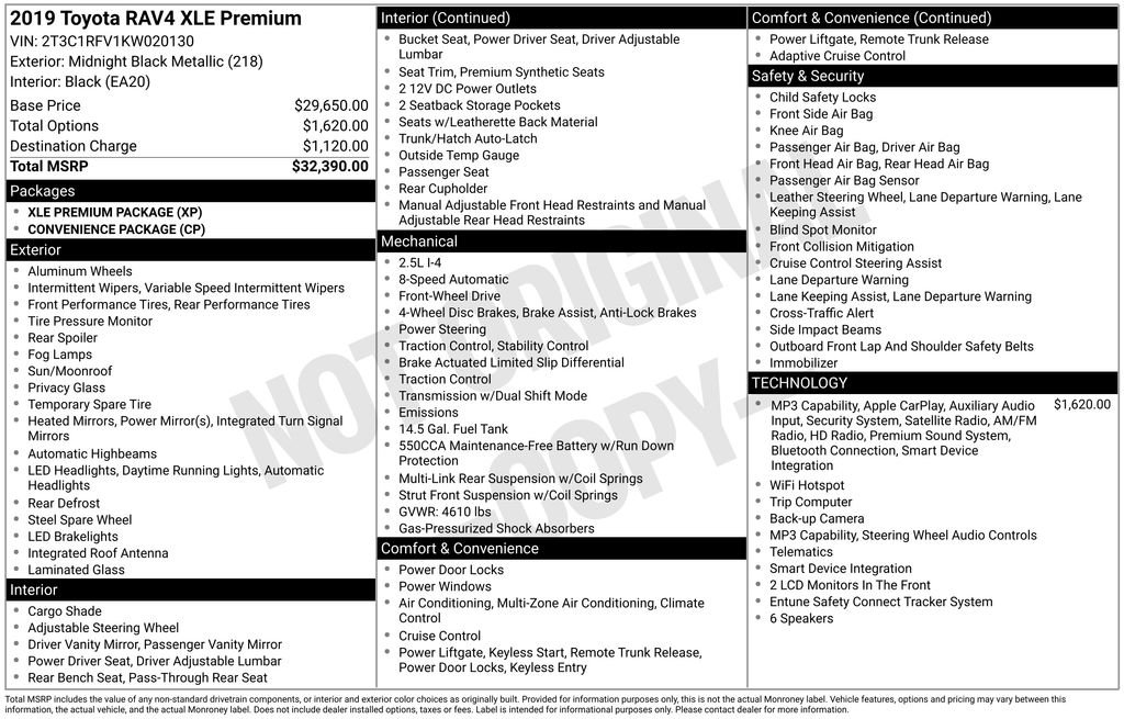 Used 2019 Midnight Black Metallic Toyota  image 29
