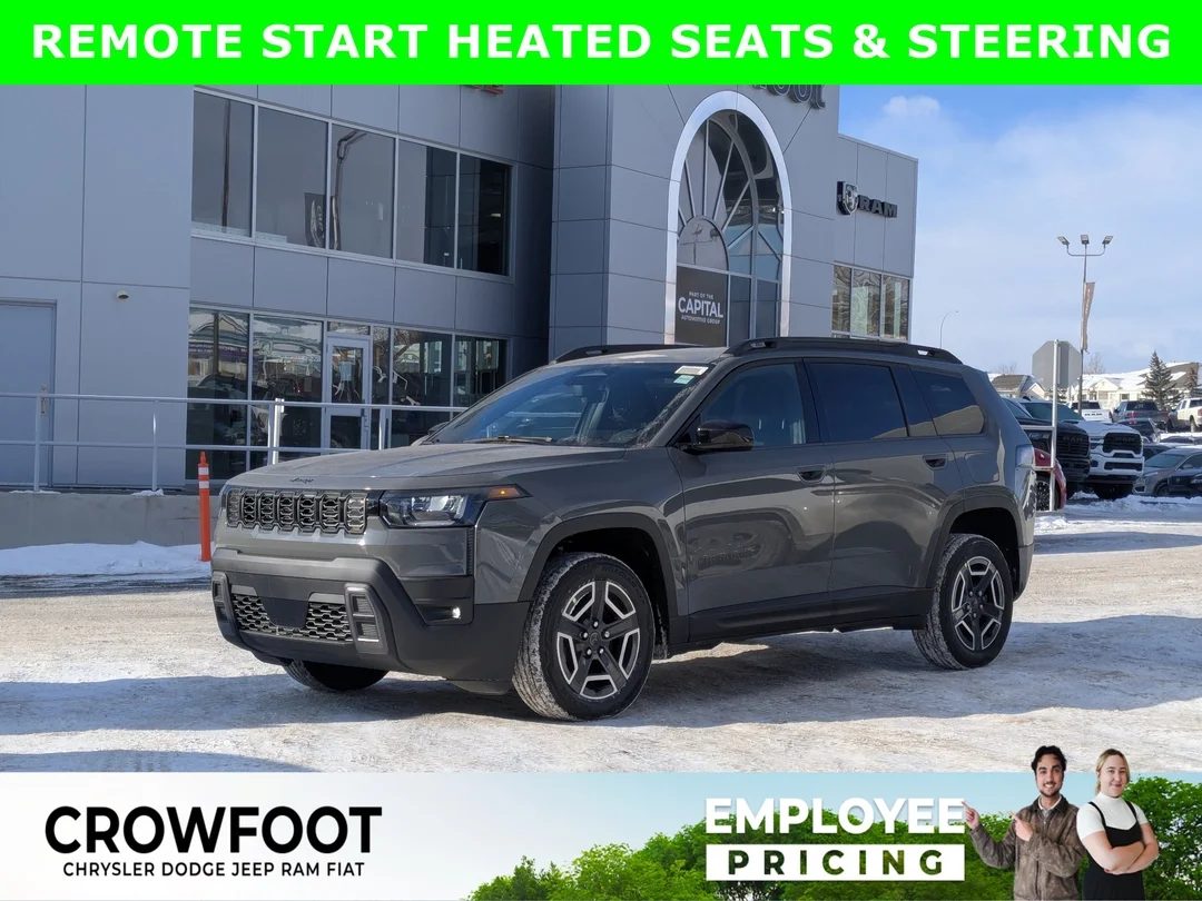 New 2026 Grey Jeep Laredo - - 4x4 - Adaptive Cruise - 12.3 Display - Heated Seats/Wheel - Compact Spare Tire & More! image 1