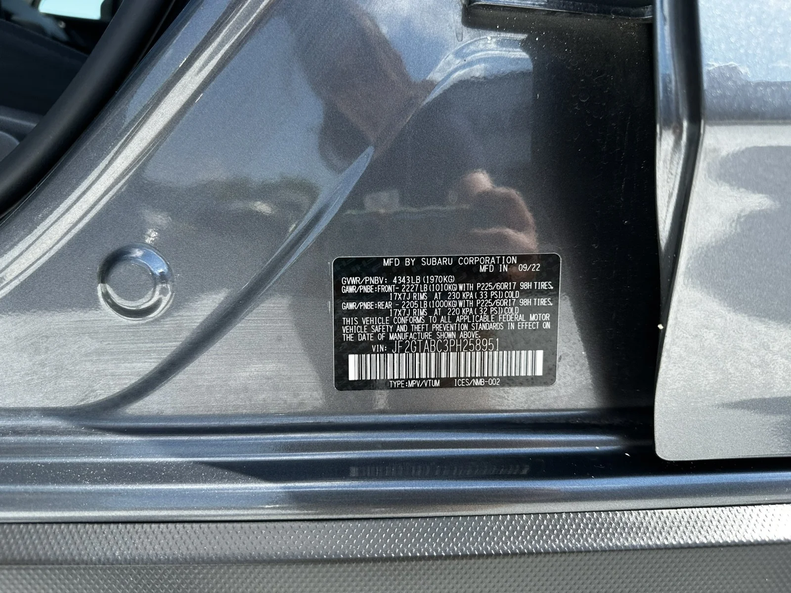 Used 2023 Magnetite Gray Metallic Subaru CVT image 23