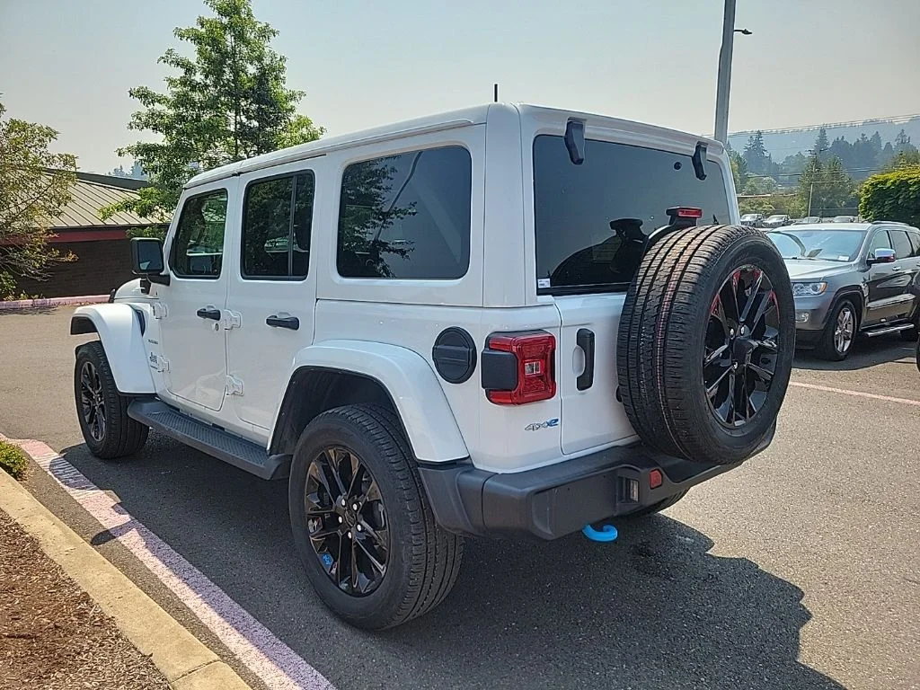 Used 2023 Bright White Clearcoat Jeep Sahara 4xe image 3
