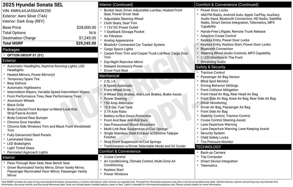 Used 2025 Silver Hyundai SEL image 7
