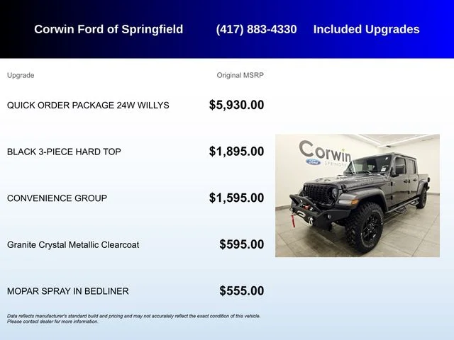 Used 2026 Granite Crystal Clearcoat Metallic Jeep Willys image 5