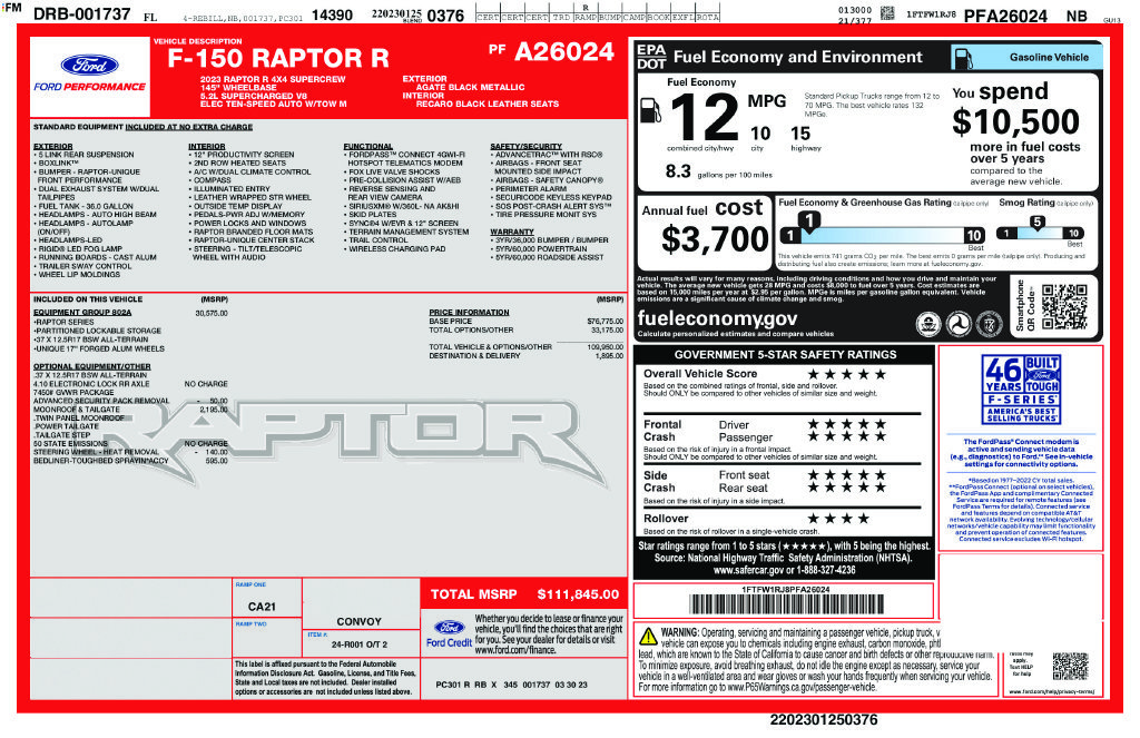 Used 2023 Black Ford Raptor image 2