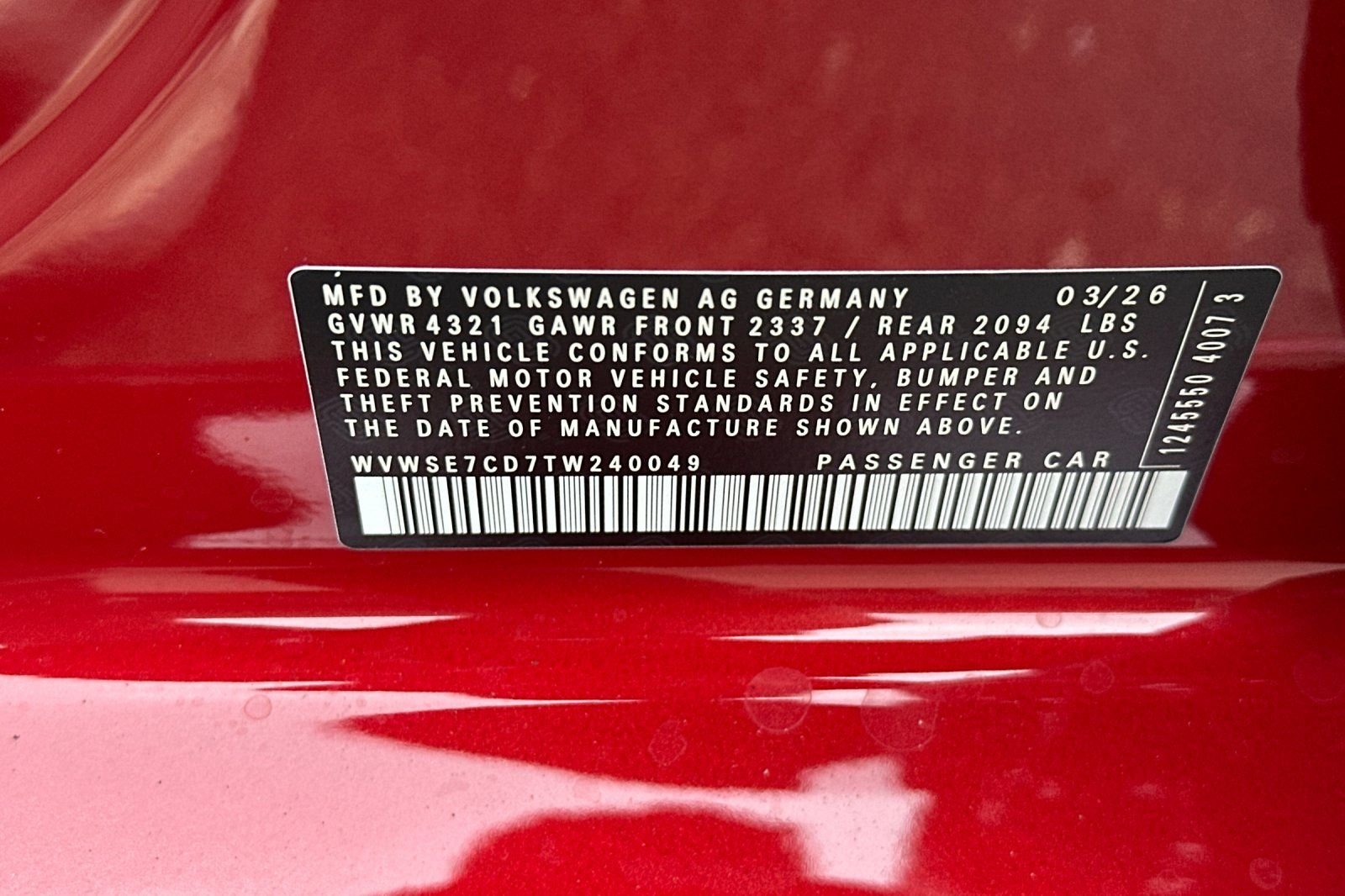 New 2026 Kings Red Metallic Volkswagen SE image 29