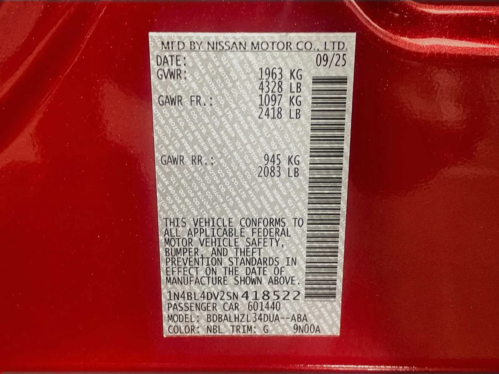 Certified Used 2025 Scarlet Ember Nissan SV image 27