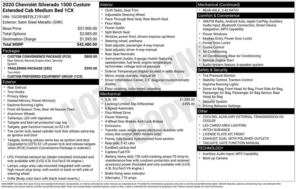 Used 2020 Gray Chevrolet Custom image 2