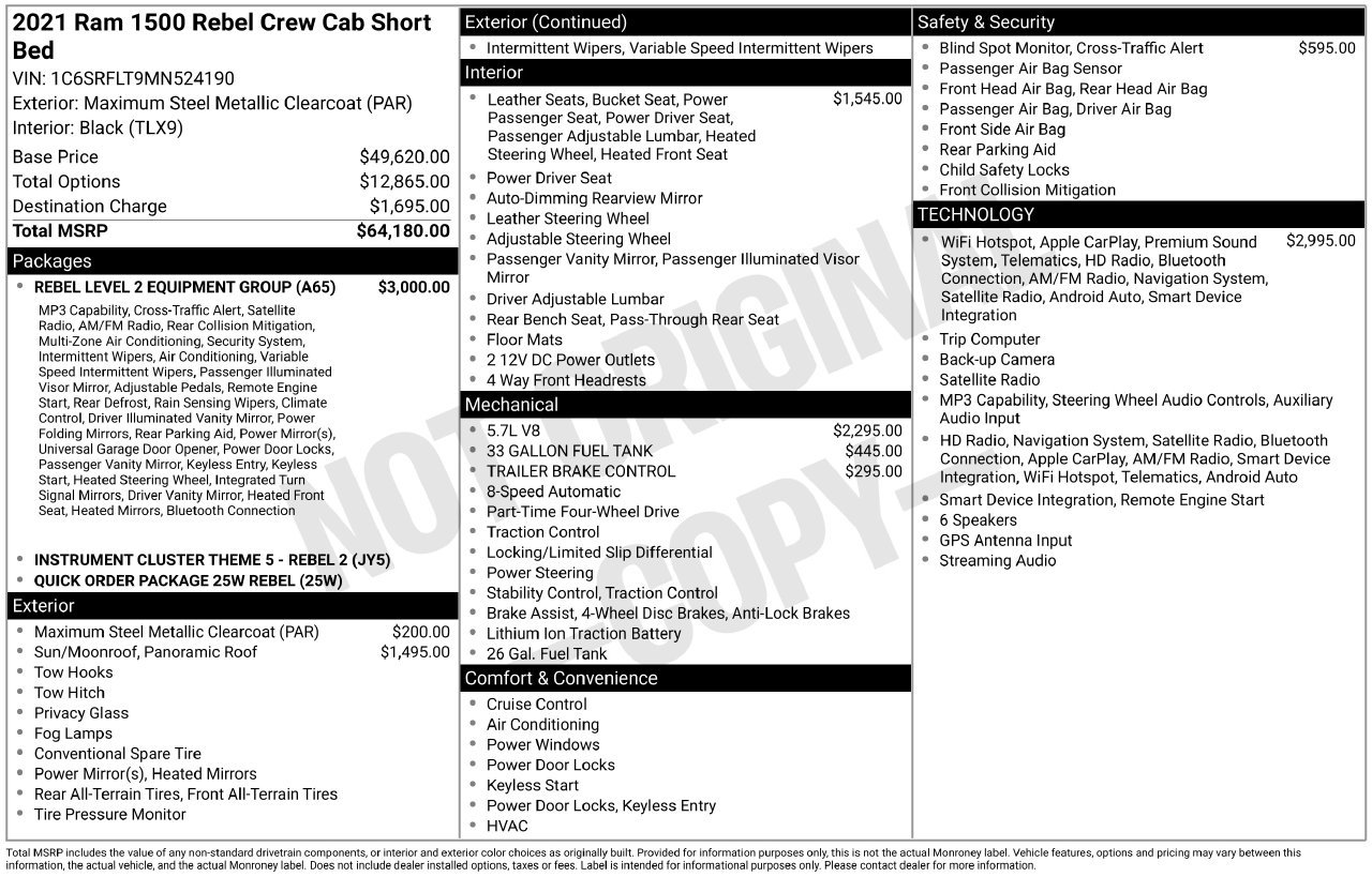 Used 2021 Gray Ram Rebel image 30