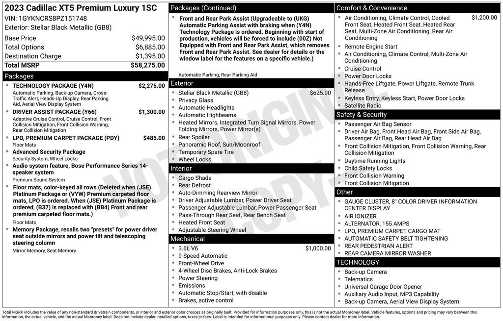 Used 2023 Black Cadillac Premium Luxury image 3