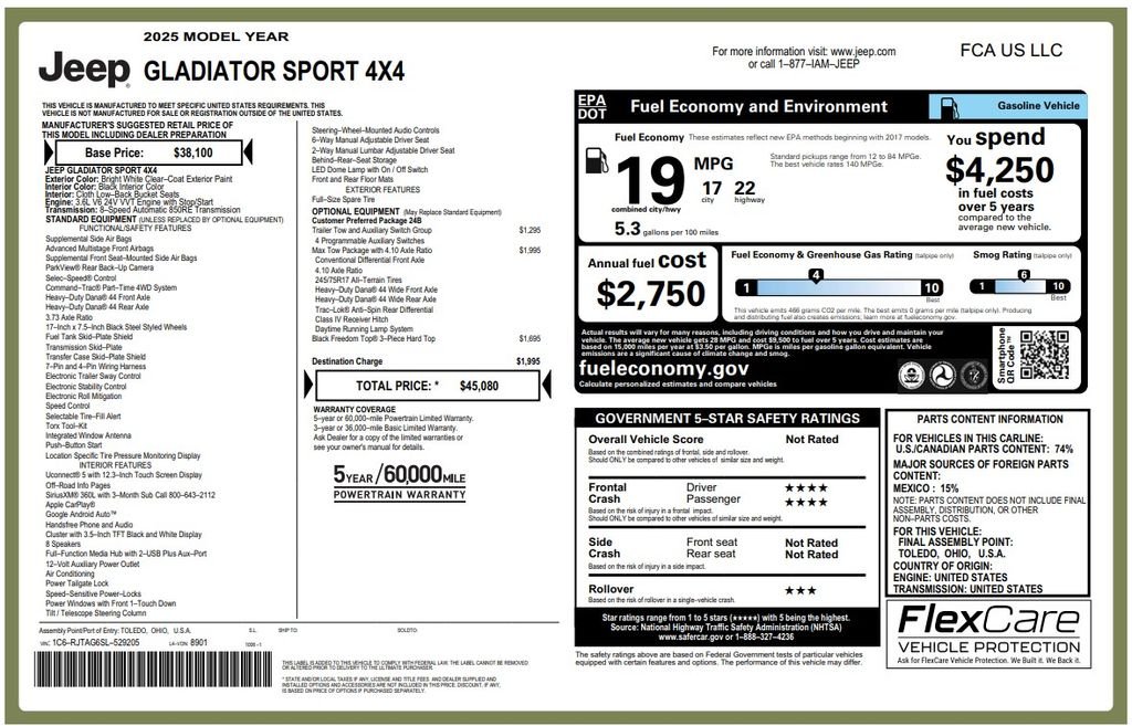 Used 2025 Bright White Clearcoat Jeep Sport image 3